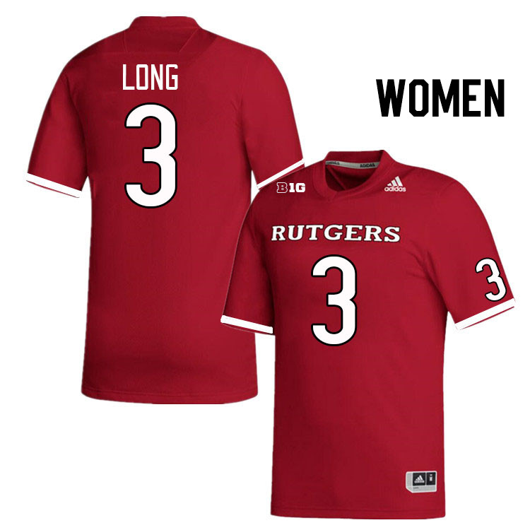 Women #3 Chris Long Rutgers Scarlet Knights College Football Jerseys Stitched Sale-Scarlet